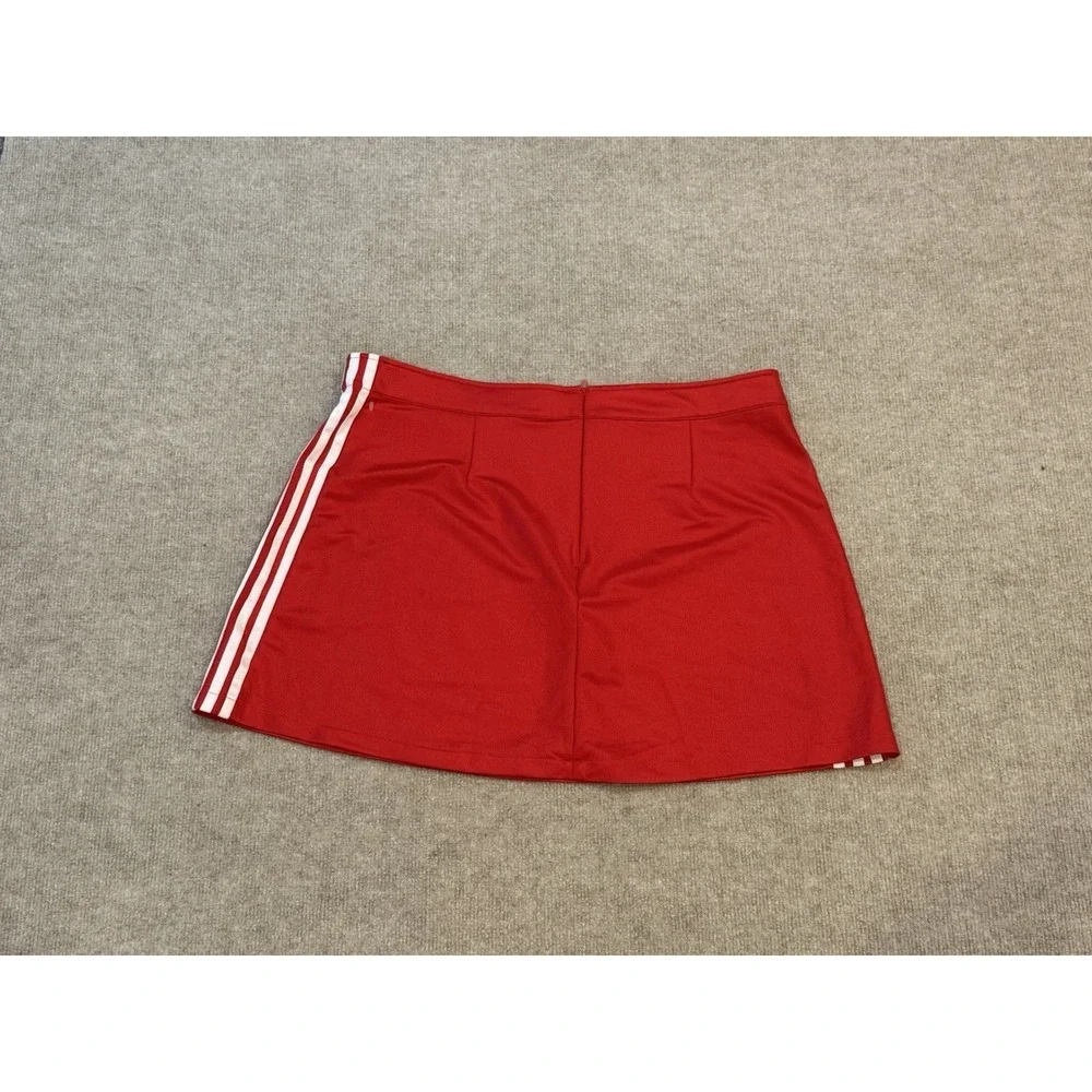 Adidas Originals Mini Skirt Red White Stripes Trefoil NWOT Women Size XL